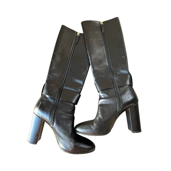 Valentino Garavani Black Leather Knee High boots Size 39.5/9.5 Women’s - Picture 2 of 11